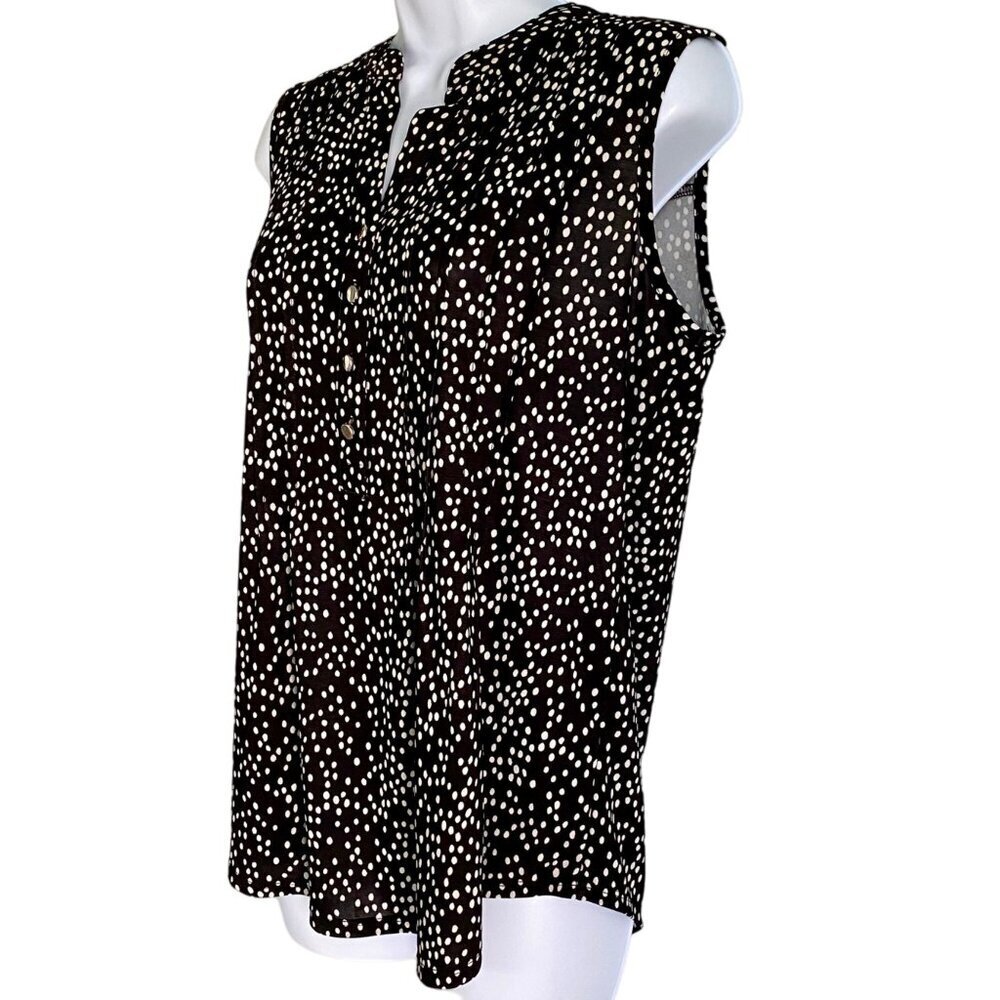 Ava & Grace Sleeveless Petite Medium Black and White Top - Picture 4 of 7